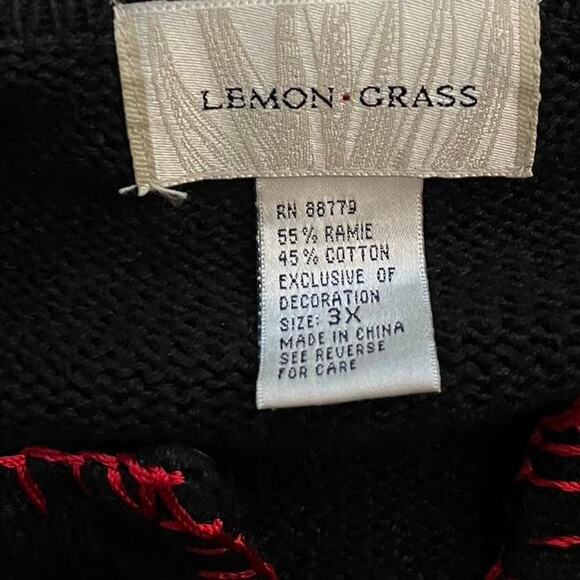 Vintage Lemon Grass Grid Christmas Sweater - Picture 7 of 7